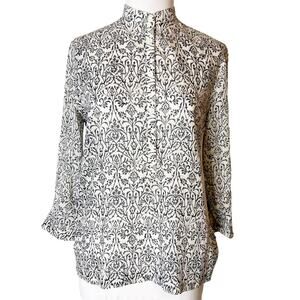 Bell by Alicia Bell scroll damask floral print popover top sz S Tuckernuck
